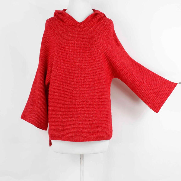 Old Navy Sz S Red Hooded Mid Sleeve Cotton Polyester Sweater