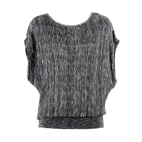 Forever 21 Sz S Heathered Charcoal Black White Rayon Poly Spandex Knit Top