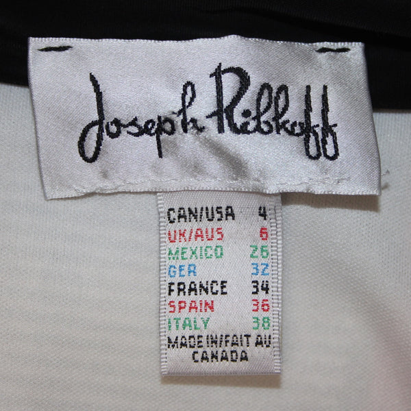 Joseph Ribkoff Dress Sz 4 Black White Red Knee Length Polyester Jersey Dress