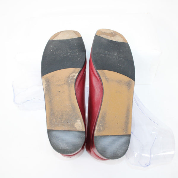Taryn Rose Kristy Nappa Sz 39.5 M Red Leather Upper Inner 1.25" Wedge Heels