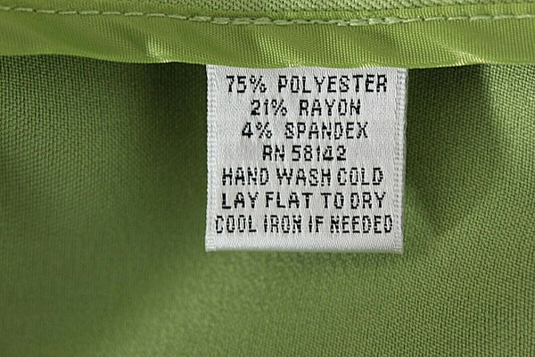 Kelly & Diane Sz 10 Lime Gold Tab Sleeve Zip Snap Poly Rayon Spandex Jacket