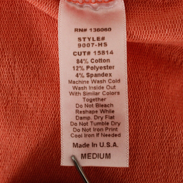Project Social T Sz M Coral Raw Neck Deep Scoop Back Cotton Blend Knit Crop Top