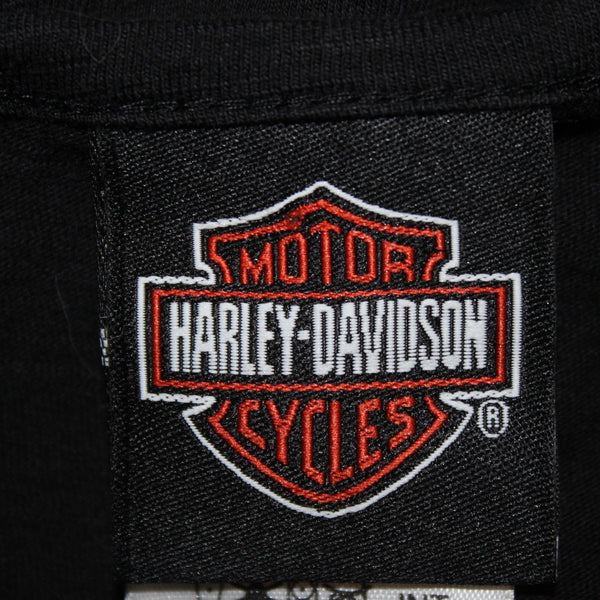 Harley Davidson Top Sz XL Black Teal Logo Sleeveless 100% Cotton Tank Top