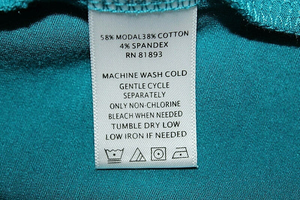 Motto XS Teal Ruffle Detail Modal Cotton Spandex Blend Peasant Style Top