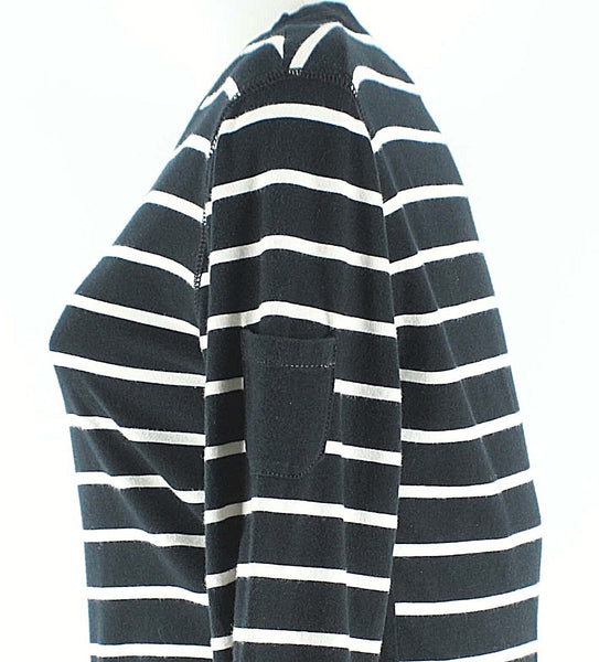 American Living Sz M Black White Stripe Cotton Elastane Knit Top