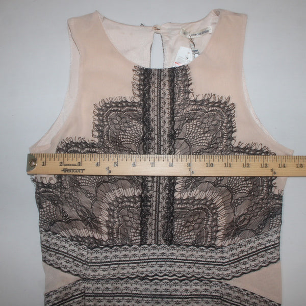 Mika & Gala Dress NEW Sz 8 Nude Black Lace Sleeveless Poly Spandex Dress