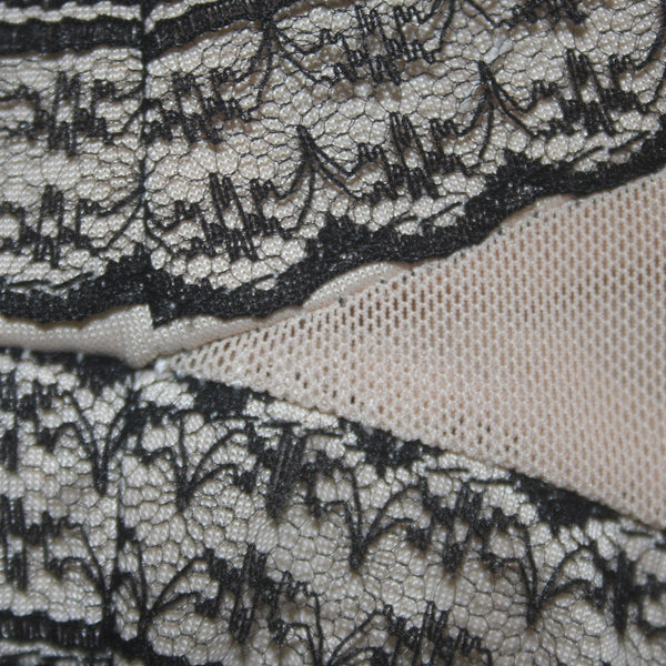 Mika & Gala Dress NEW Sz 8 Nude Black Lace Sleeveless Poly Spandex Dress