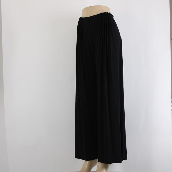 Fendi Pant Sz 44 x 33 Black Sheer Pleated Rayon Elastane Wide Leg Dress Pant