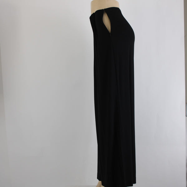 Fendi Pant Sz 44 x 33 Black Sheer Pleated Rayon Elastane Wide Leg Dress Pant