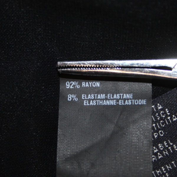 Fendi Pant Sz 44 x 33 Black Sheer Pleated Rayon Elastane Wide Leg Dress Pant