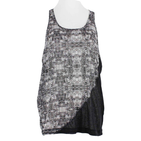 Soybu Sz M Black White Racerback Open Back 100% Polyester Active Wear Top