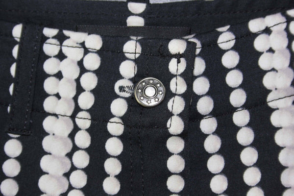 James Lakeland Sz 6 x 25 Black Cream Pearl Print Back Flap Pocket Capri Pant