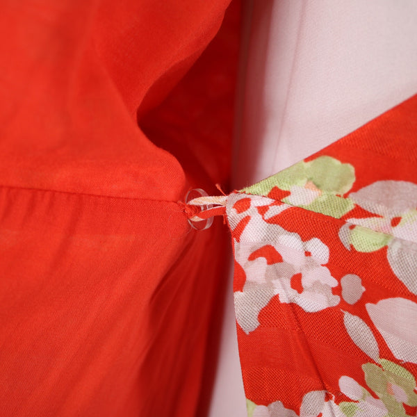 J Jill NEW $119 Sz M Papaya Wt Red Multi Color Floral V Neck Visocse Wrap Dress