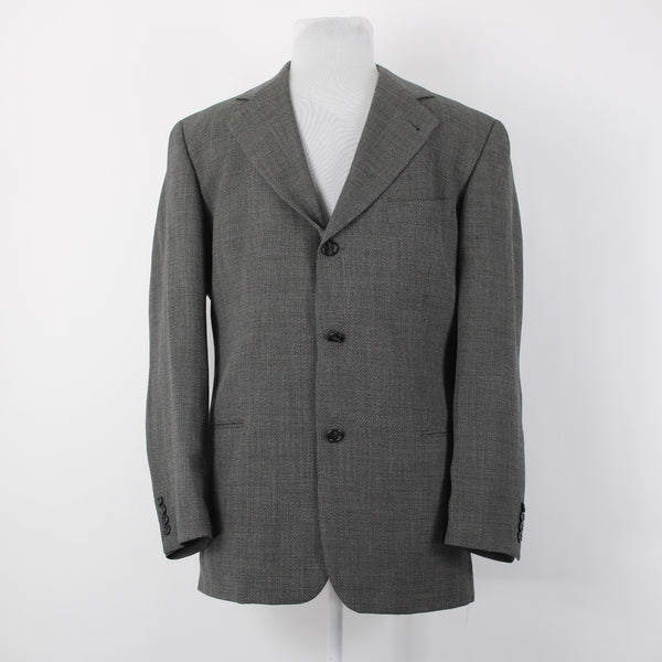 Hugo Boss Einstein Sz 42R Gray Brown Weave 3 Button 100% Wool Blazer Jacket