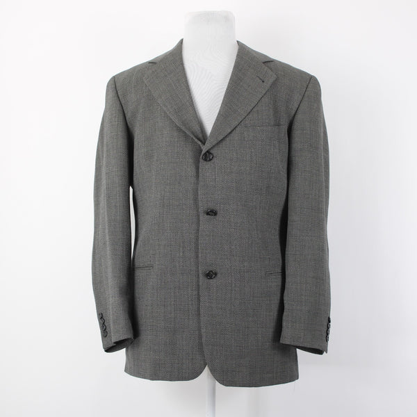 Hugo Boss Einstein Sz 42R Gray Brown Weave 3 Button 100% Wool Blazer Jacket