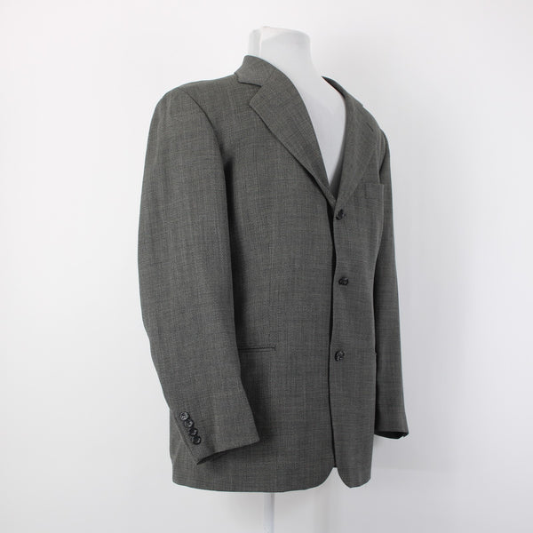 Hugo Boss Einstein Sz 42R Gray Brown Weave 3 Button 100% Wool Blazer Jacket