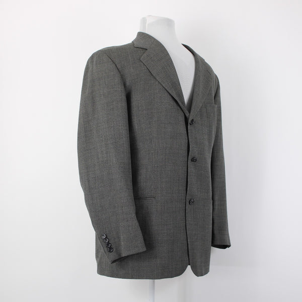 Hugo Boss Einstein Sz 42R Gray Brown Weave 3 Button 100% Wool Blazer Jacket