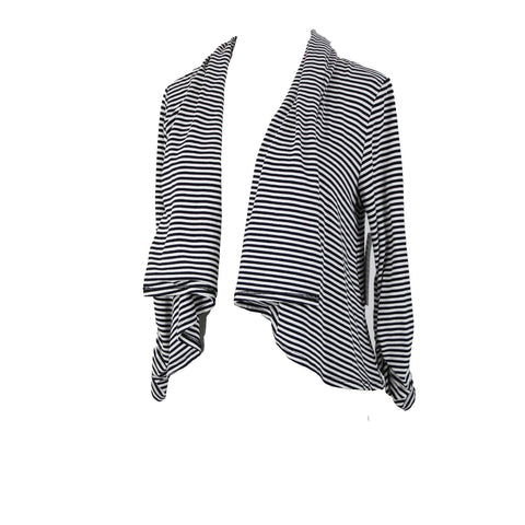 Karen Kane NEW $74 Marrakech II Sz S Black White Stripe Rayon Spandex Wrap
