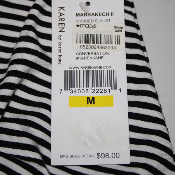 Karen Kane NEW $74 Marrakech II Sz S Black White Stripe Rayon Spandex Wrap