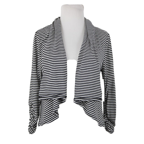 Karen Kane NEW $74 Marrakech II Sz S Black White Stripe Rayon Spandex Wrap