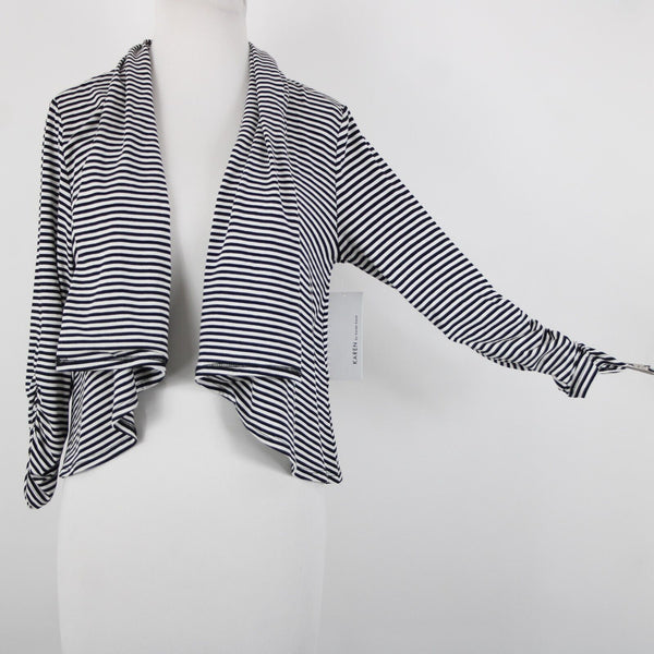 Karen Kane NEW $74 Marrakech II Sz S Black White Stripe Rayon Spandex Wrap