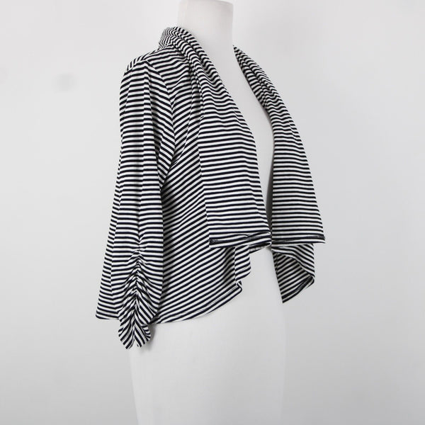 Karen Kane NEW $74 Marrakech II Sz S Black White Stripe Rayon Spandex Wrap