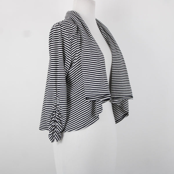 Karen Kane NEW $74 Marrakech II Sz S Black White Stripe Rayon Spandex Wrap
