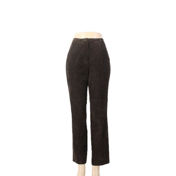 Caslon Pant Sz 6 x 30 Brown Lined Ankle Suede Genuine Leather Polyester Pant