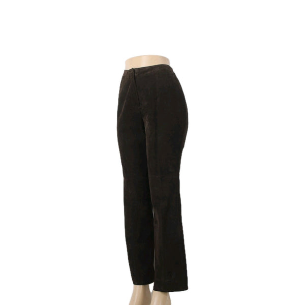 Caslon Pant Sz 6 x 30 Brown Lined Ankle Suede Genuine Leather Polyester Pant