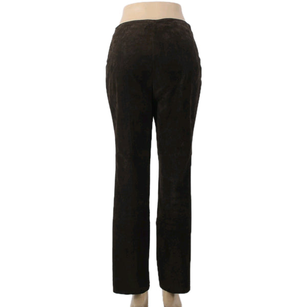 Caslon Pant Sz 6 x 30 Brown Lined Ankle Suede Genuine Leather Polyester Pant