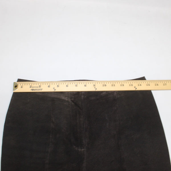 Caslon Pant Sz 6 x 30 Brown Lined Ankle Suede Genuine Leather Polyester Pant