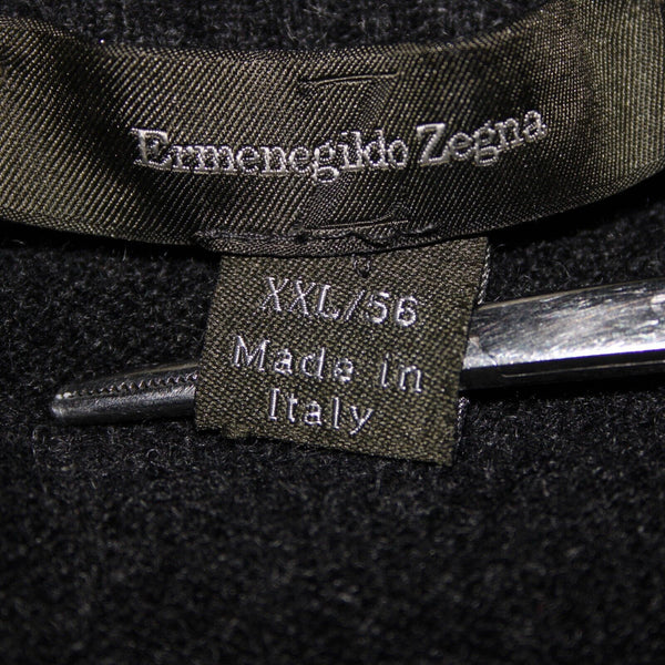 Ermenegildo Zegna Sz XXL Gray Blue Drk Gary Long Sleeve 100% Cashmere Sweater