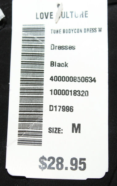Love Culture NEW $29 Black Sequin Lace Ruched Tube Bodycon Poly Blend Dress