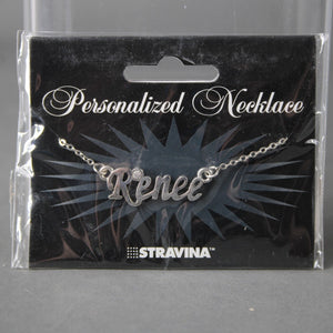 RENEE NEW Name Silvertone Rhinestone 14.5" w 4.5" Multi Ring Ext Necklace