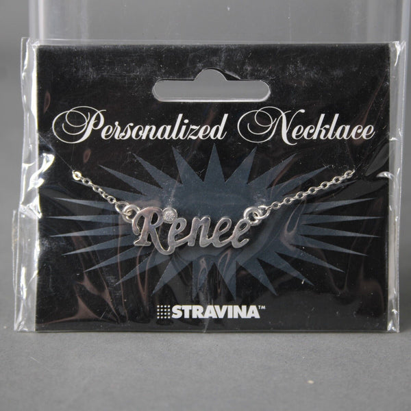 RENEE NEW Name Silvertone Rhinestone 14.5" w 4.5" Multi Ring Ext Necklace