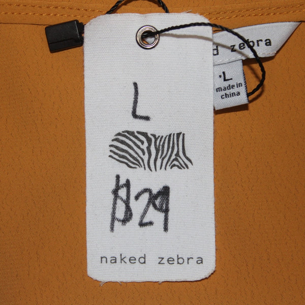 Naked Zebra Sz L Top $29 Sz L Mustard Yellow Lace Detail V Neck 100% Poly Top