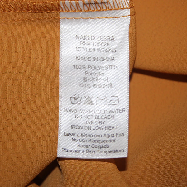 Naked Zebra Sz L Top $29 Sz L Mustard Yellow Lace Detail V Neck 100% Poly Top