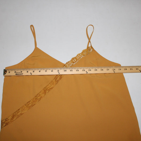 Naked Zebra Sz L Top $29 Sz L Mustard Yellow Lace Detail V Neck 100% Poly Top