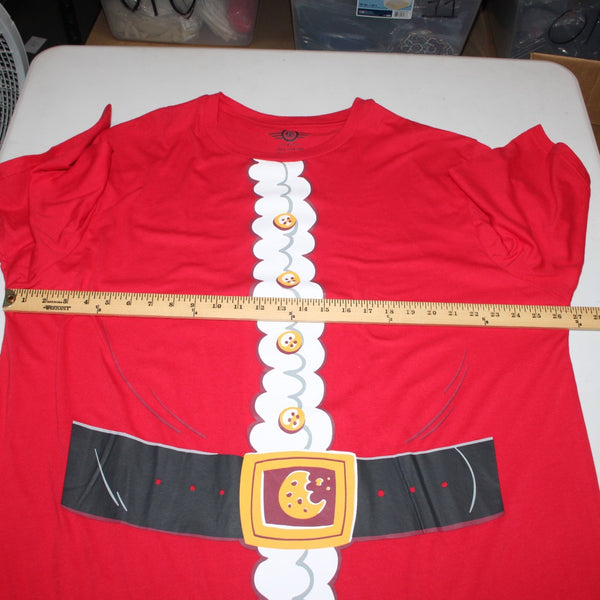 Mad Shirt Sz 3XLT Red Multi Colored Santa Design Cotton Poly Tee Shirt