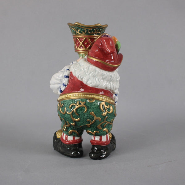 Fitz Floyd Candle Holders Classic Christmas Court 2pc Santa Elf 8" Candle Holder