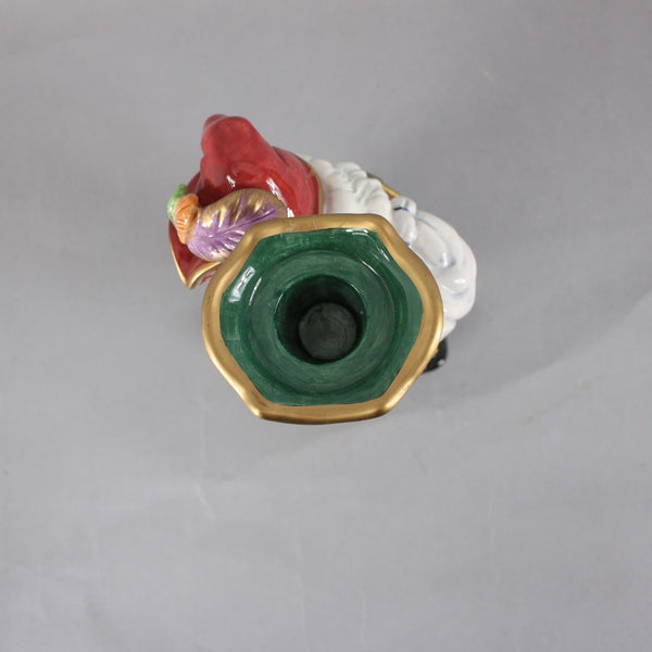 Fitz Floyd Candle Holders Classic Christmas Court 2pc Santa Elf 8" Candle Holder