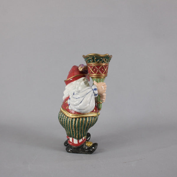 Fitz Floyd Candle Holders Classic Christmas Court 2pc Santa Elf 8" Candle Holder