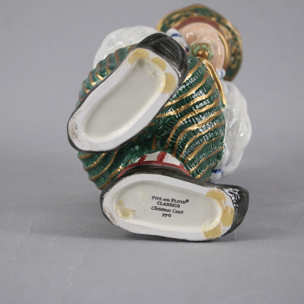 Fitz Floyd Candle Holders Classic Christmas Court 2pc Santa Elf 8" Candle Holder