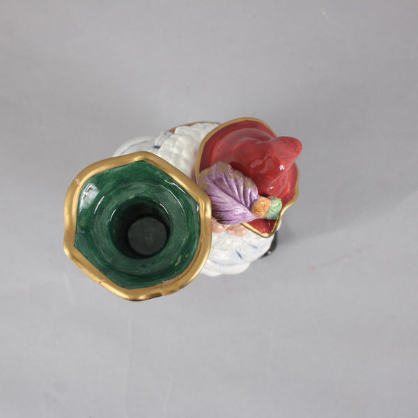 Fitz Floyd Candle Holders Classic Christmas Court 2pc Santa Elf 8" Candle Holder