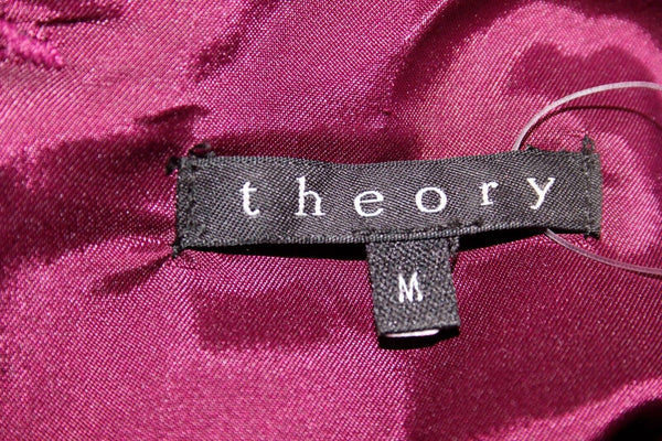 Theory Sz M Plum Purple Multi Tiered Viscose Blend Ponte Knit Lined Dress