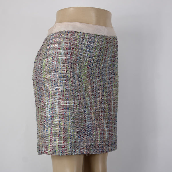Willi Smith Skirt NEW Sz 4 Mint Green Peach Multi Pencil Poly Acrylic Skirt
