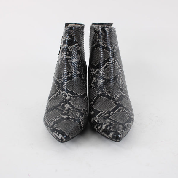 Seven Dials Sz 9 Gray Black Reptile Print Assymetric Outside Zip Manmade Booties