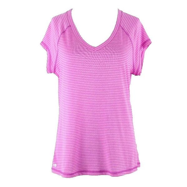 Ideology NEW Sz M Purple Pink Striped Lightweight Polyester Blend Top