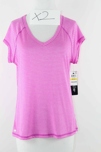 Ideology NEW Sz M Purple Pink Striped Lightweight Polyester Blend Top