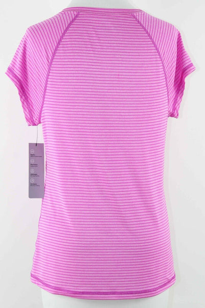 Ideology NEW Sz M Purple Pink Striped Lightweight Polyester Blend Top